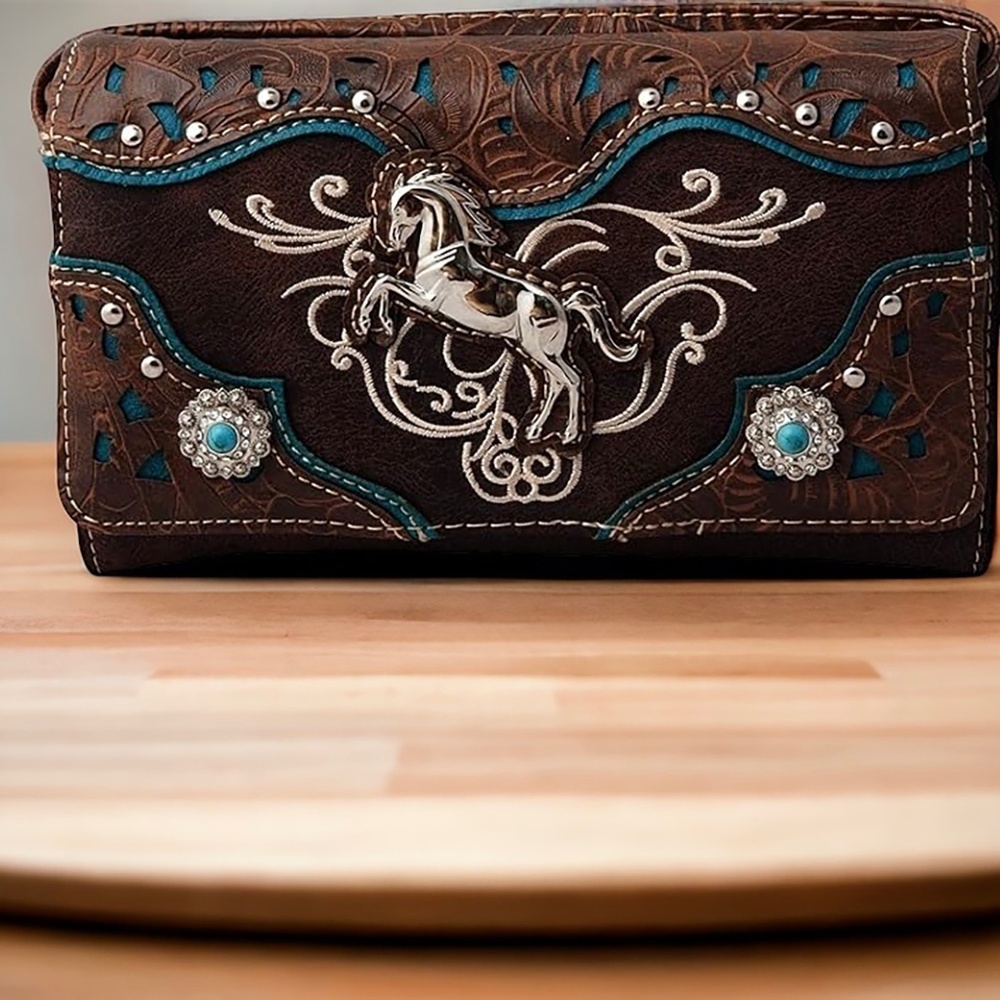 Horse Wallet Wristlet Crossbody Small Purse Women Style Equestrian Gift Cowgirl